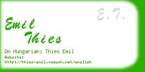 emil thies business card